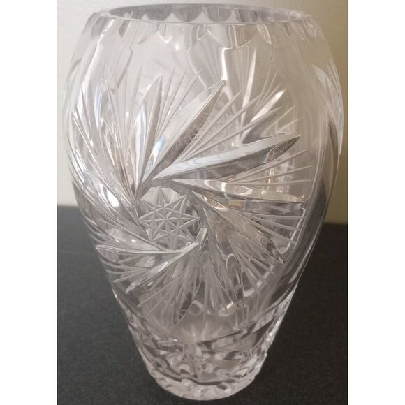 Vintage Cut Crystal Bowl – Star Pinwheel Pattern – Heavy Polished Glass - Picture 1 of 6